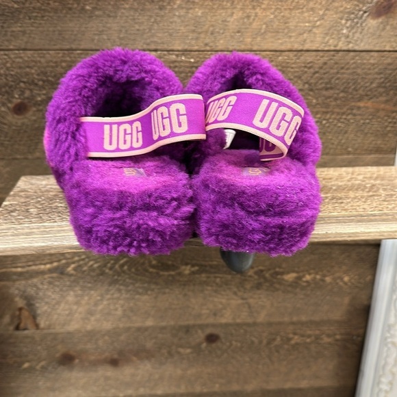 UGG FLUFF YEAH SLIDE WOOL SLIPPER SANDAL BERRLICIOUS PURPLE MULTI WOMENS… - Picture 4 of 9